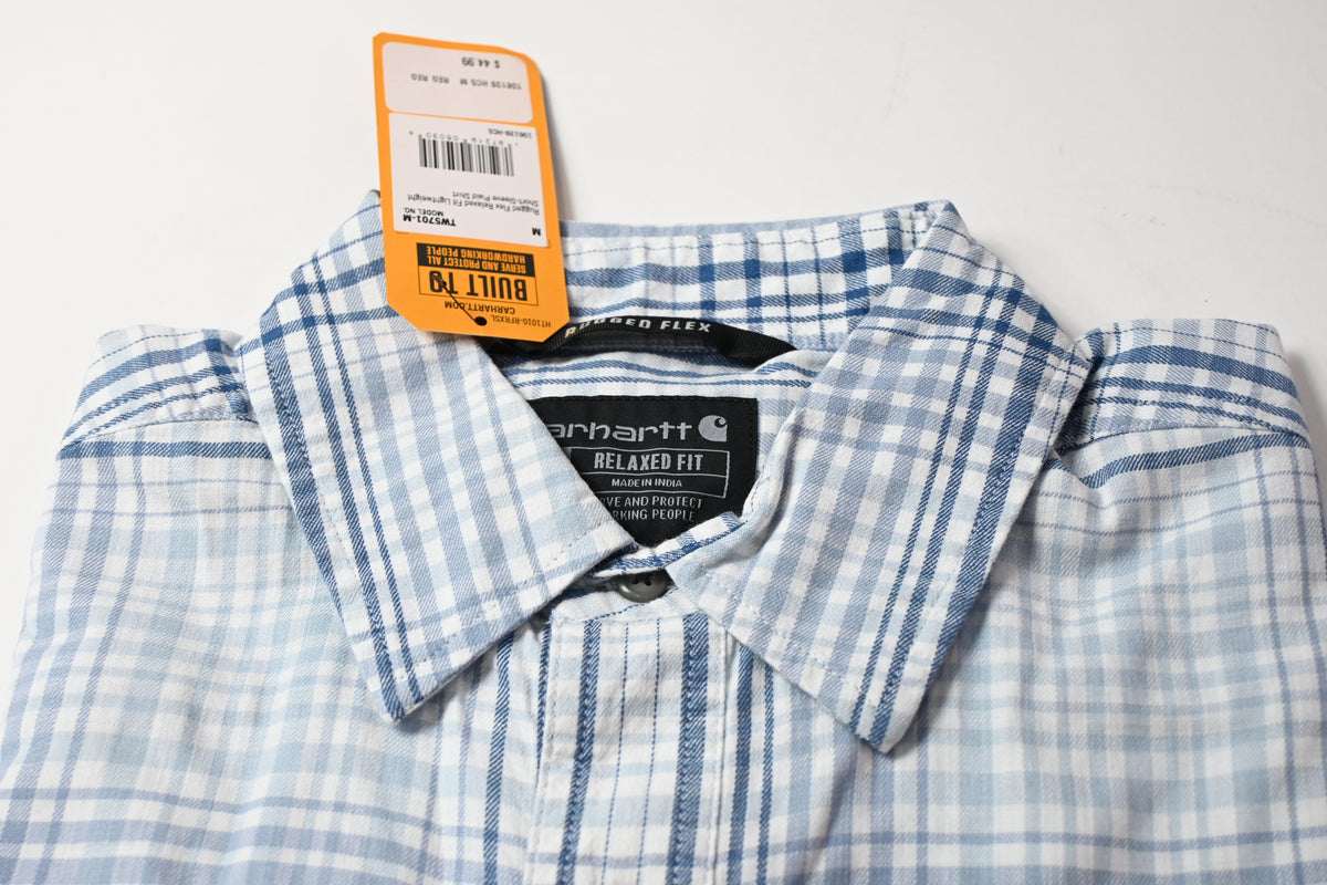 Carhartt Rugged Flex Relaxed Fit Lightweight Short-Sleeve Plaid Shirt, Medium