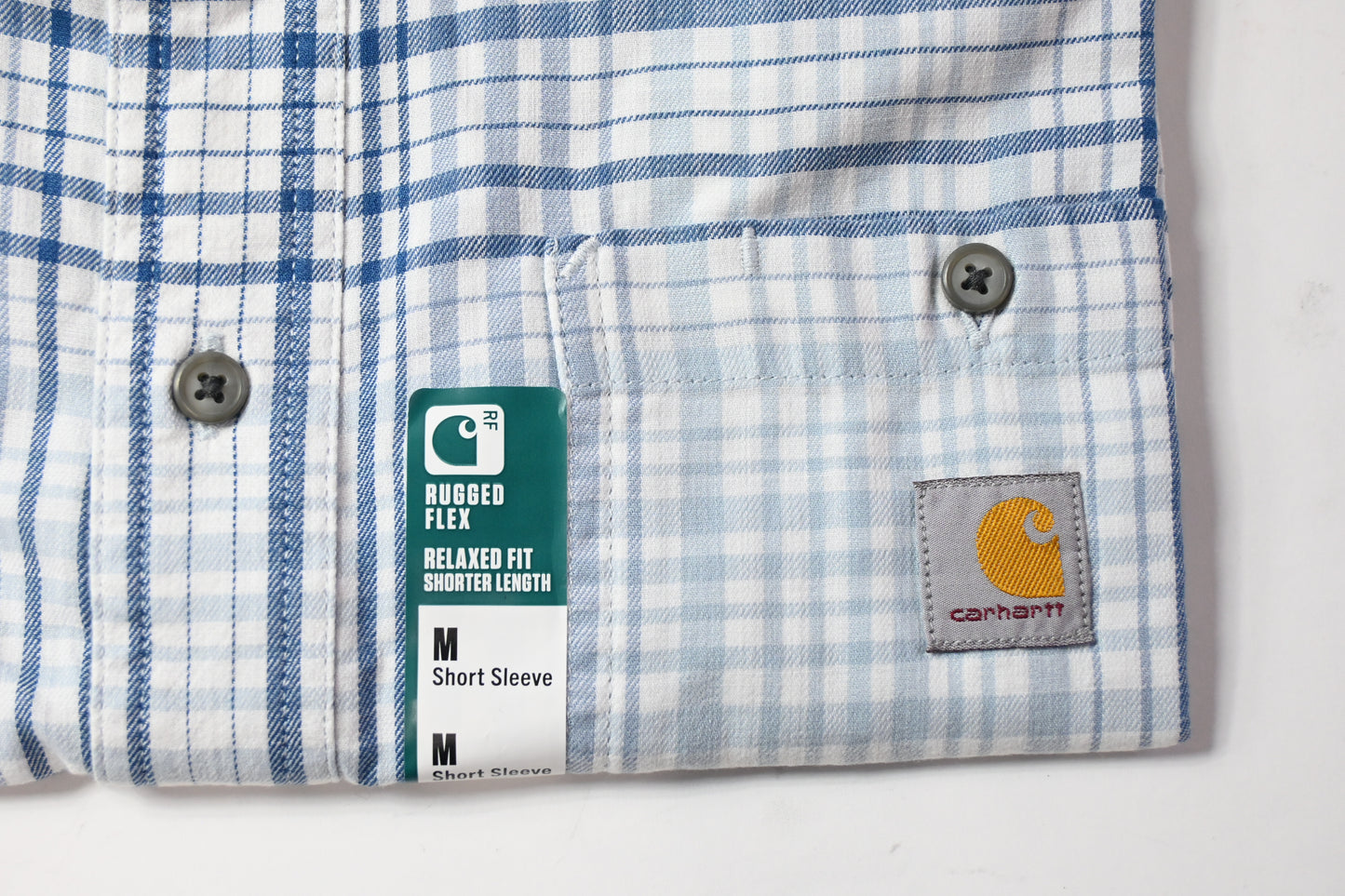 Carhartt Rugged Flex Relaxed Fit Lightweight Short-Sleeve Plaid Shirt, Medium