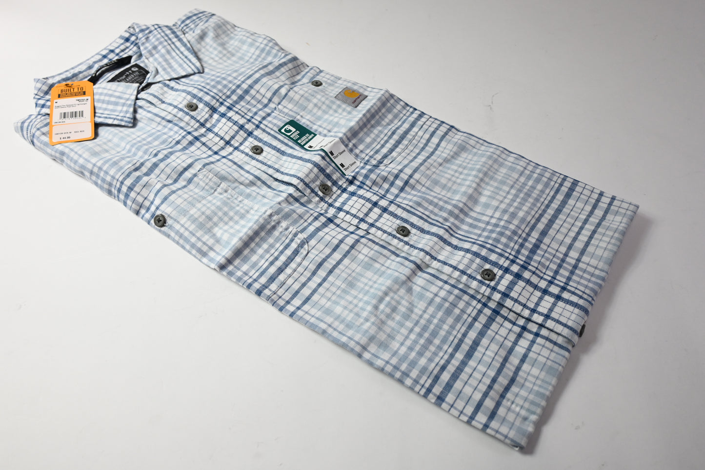 Carhartt Rugged Flex Relaxed Fit Lightweight Short-Sleeve Plaid Shirt, Medium