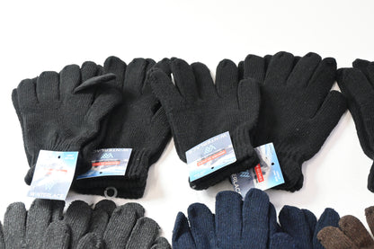 12 Pairs Winter Gloves, Adult Warm Knit Unisex Bulk Pack Mens Magic Glove - New
