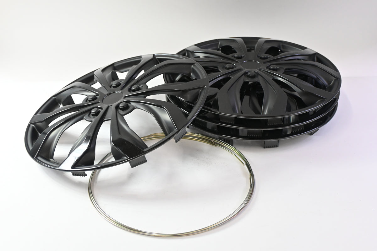 Pilot Automotive WH553-16GB-B 16" Spyder Gunmetal Grey & Black Hubcap - Set Of 4