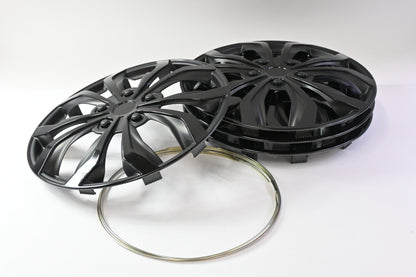 Pilot Automotive WH553-16GB-B 16" Spyder Gunmetal Grey & Black Hubcap - Set Of 4
