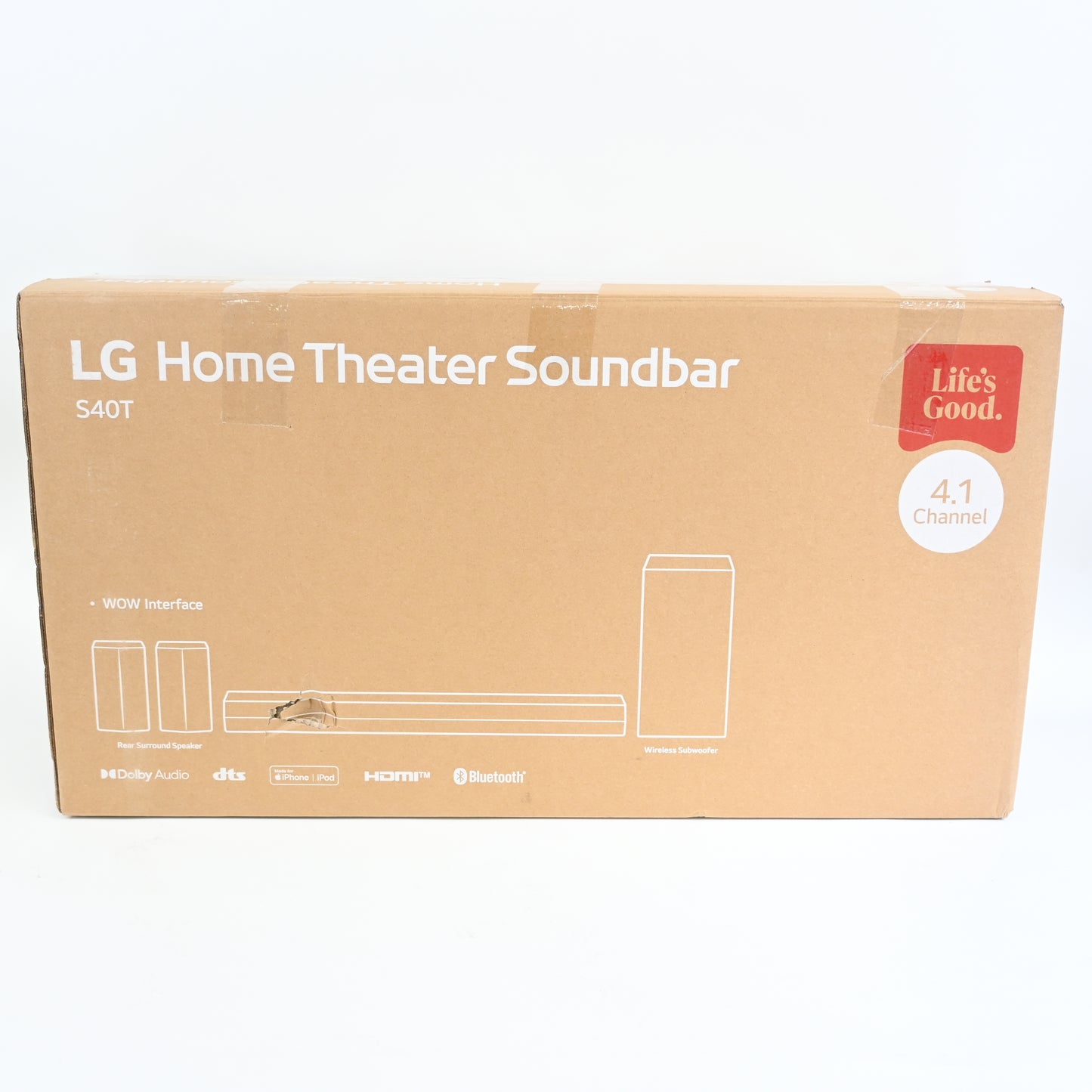 LG S40TR Home Theater Soundbar 4.1 Channel Dolby Audio w Rear Speakers - Grade B