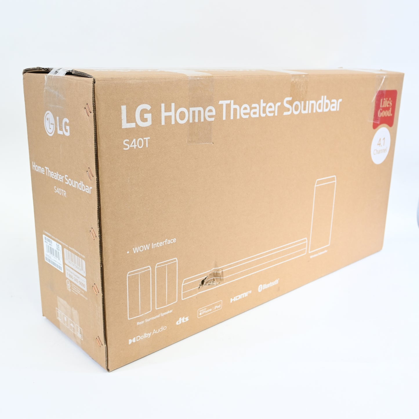 LG S40TR Home Theater Soundbar 4.1 Channel Dolby Audio w Rear Speakers - Grade B