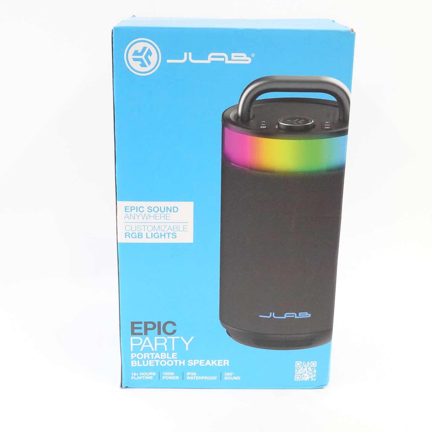 JLab Epic Party Bluetooth Speaker SBEPICRBLK21 100W RGB Waterproof Black