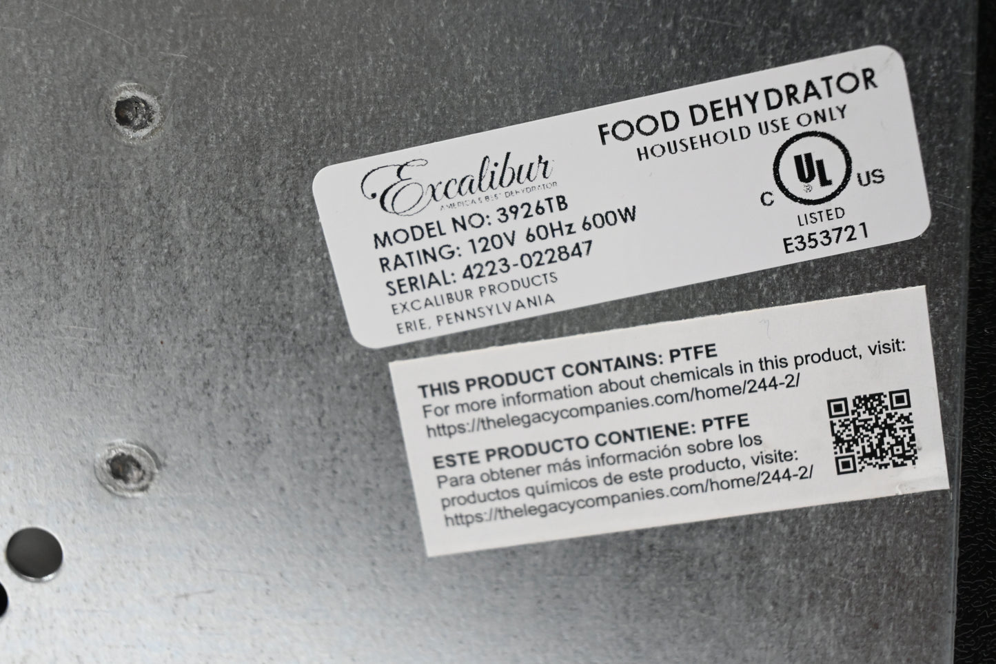 Excalibur Excalibur Food Dryer hu-dodyihaidore-ta- 3926tb Food Dehydrator, Black [parallel import goods]