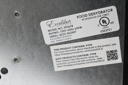 Excalibur Excalibur Food Dryer hu-dodyihaidore-ta- 3926tb Food Dehydrator, Black [parallel import goods]