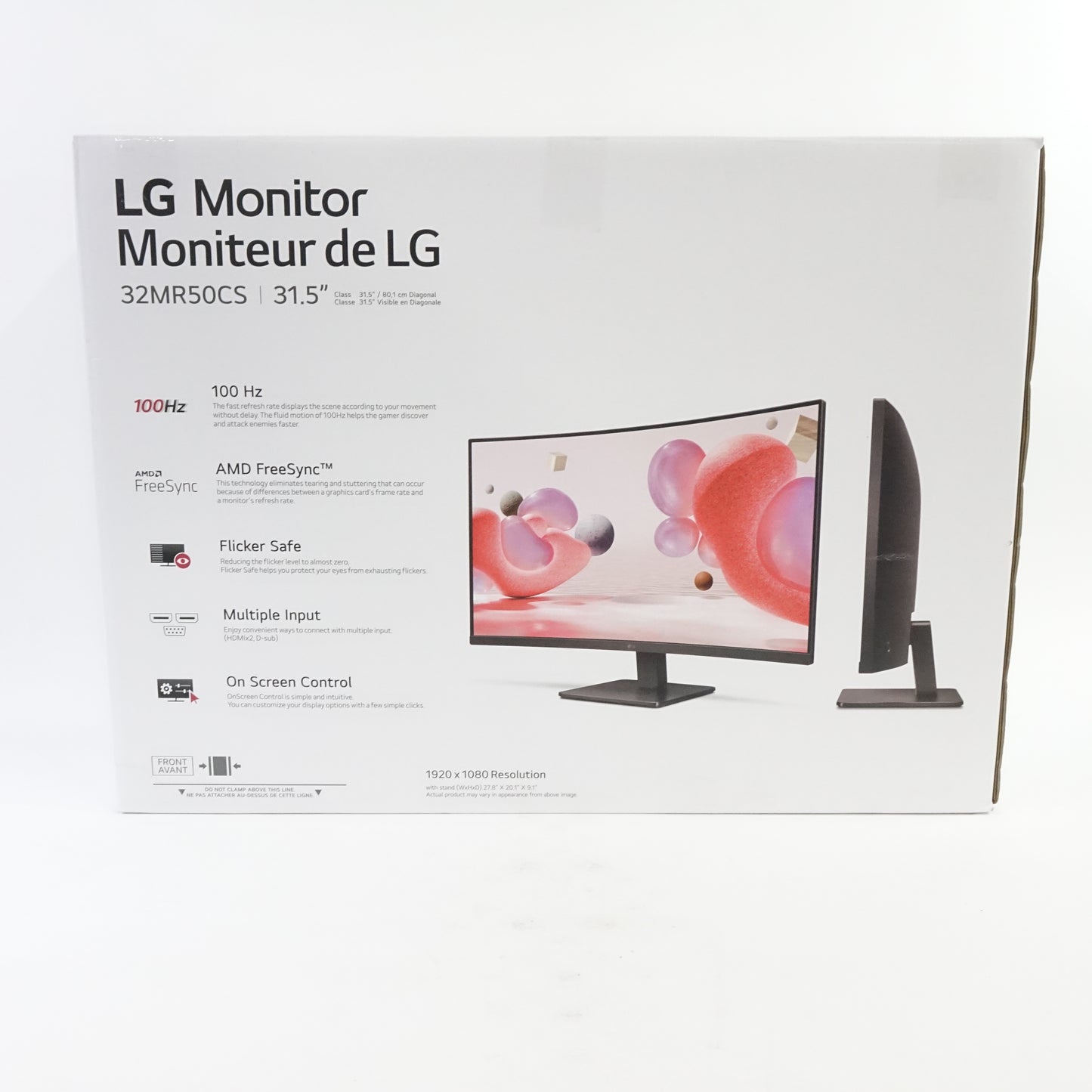 LG 32MR50C 32" Curved FHD Monitor 100Hz AMD FreeSync HDMI Black