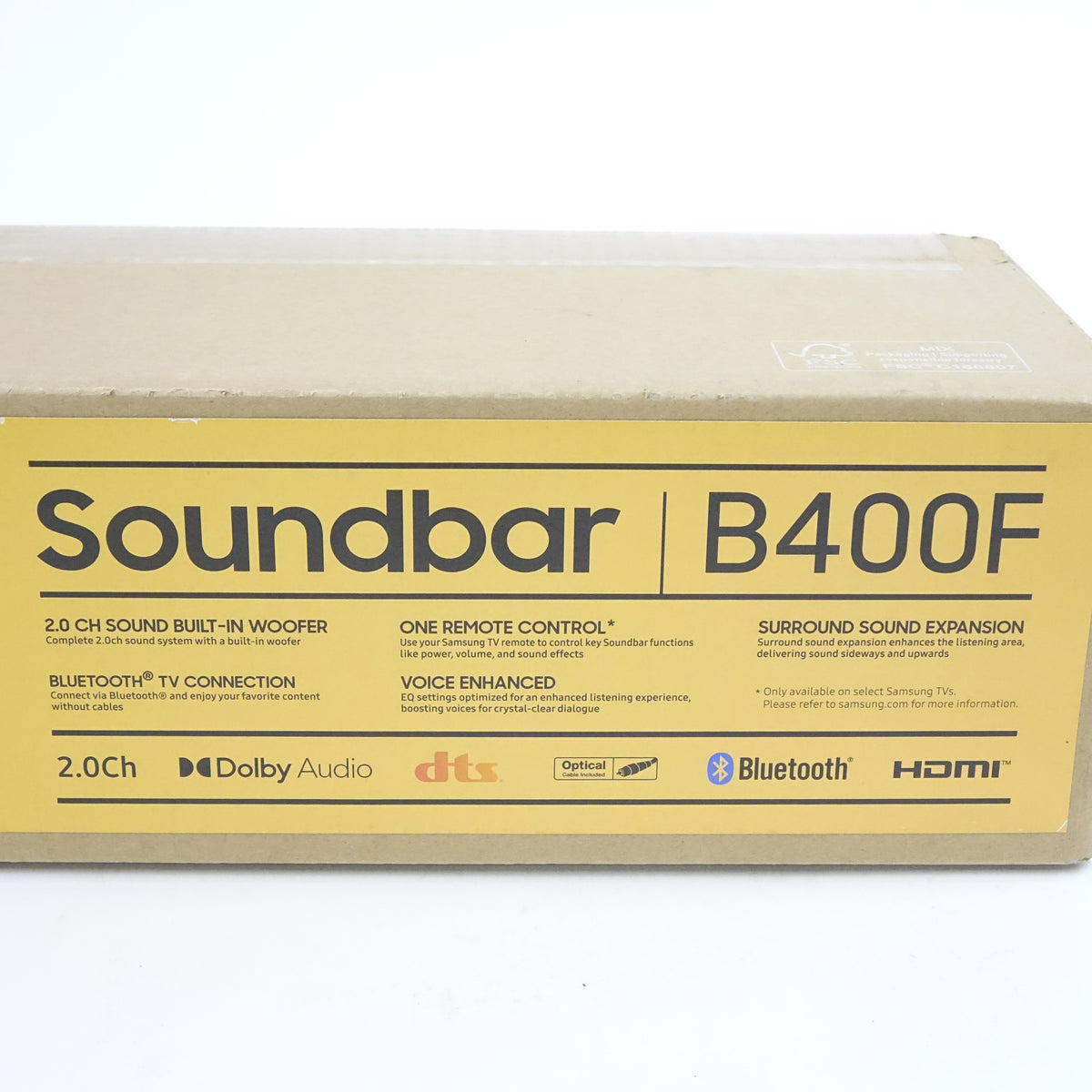 Samsung B-Series HW-B400F 2.0 Soundbar Built-In Subwoofer Voice Enhance Mode
