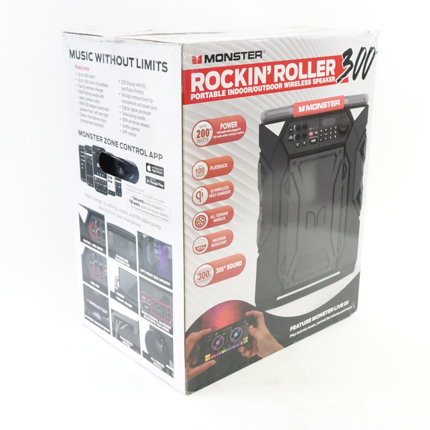 Monster Rockin Roller 300 Bluetooth Party Speaker MNRR300 Portable 200W