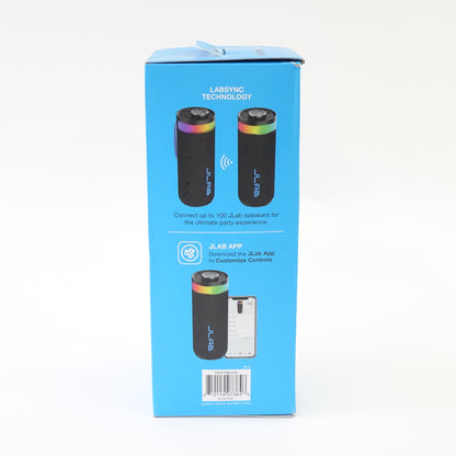 JLab Go Party Bluetooth Speaker SBGORBLK82 RGB Waterproof Black