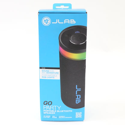 JLab Go Party Bluetooth Speaker SBGORBLK82 RGB Waterproof Black