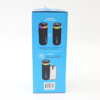 JLab Go Party Bluetooth Speaker SBGORBLK82 RGB Waterproof Black