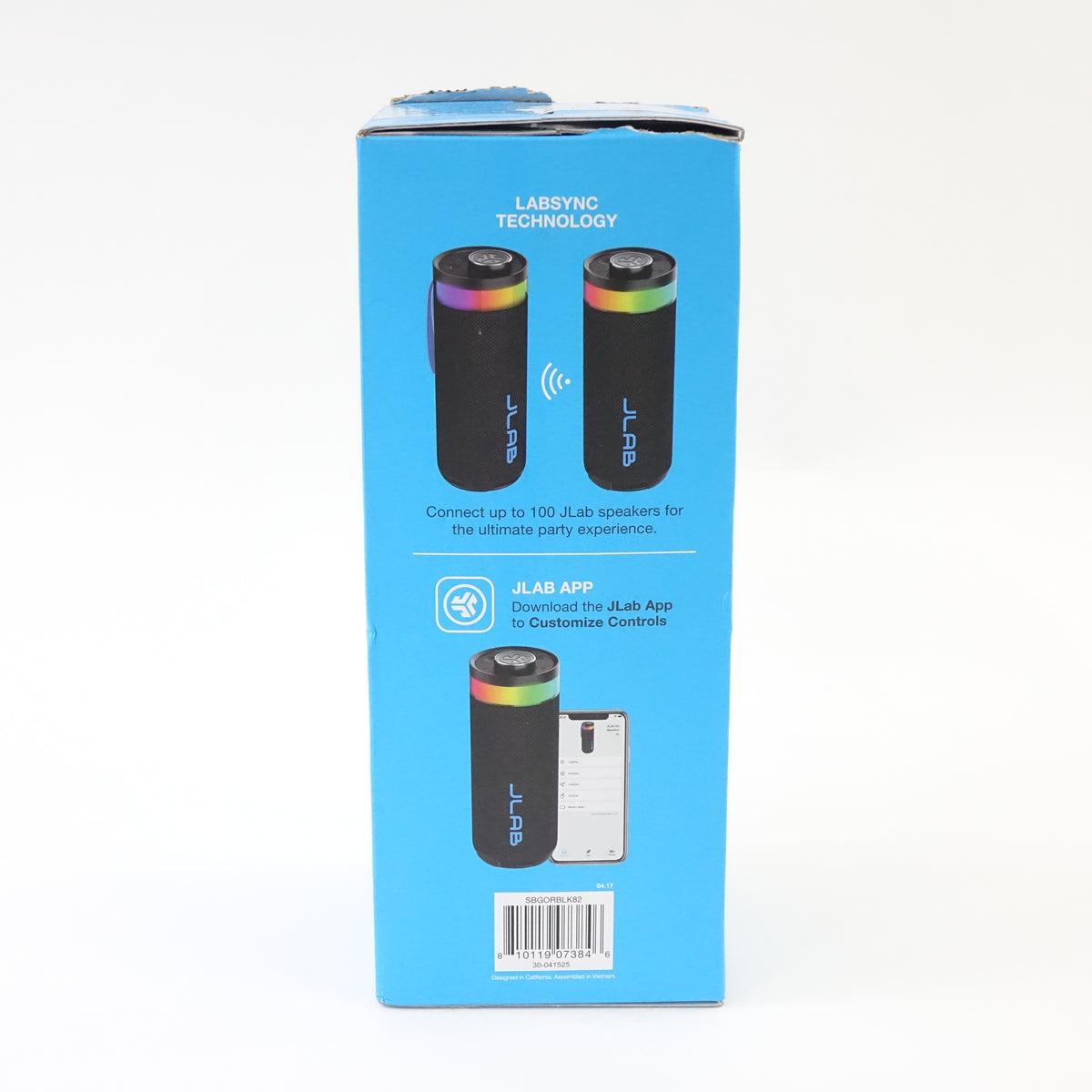 JLab Go Party Bluetooth Speaker SBGORBLK82 RGB Waterproof Black - Grade A