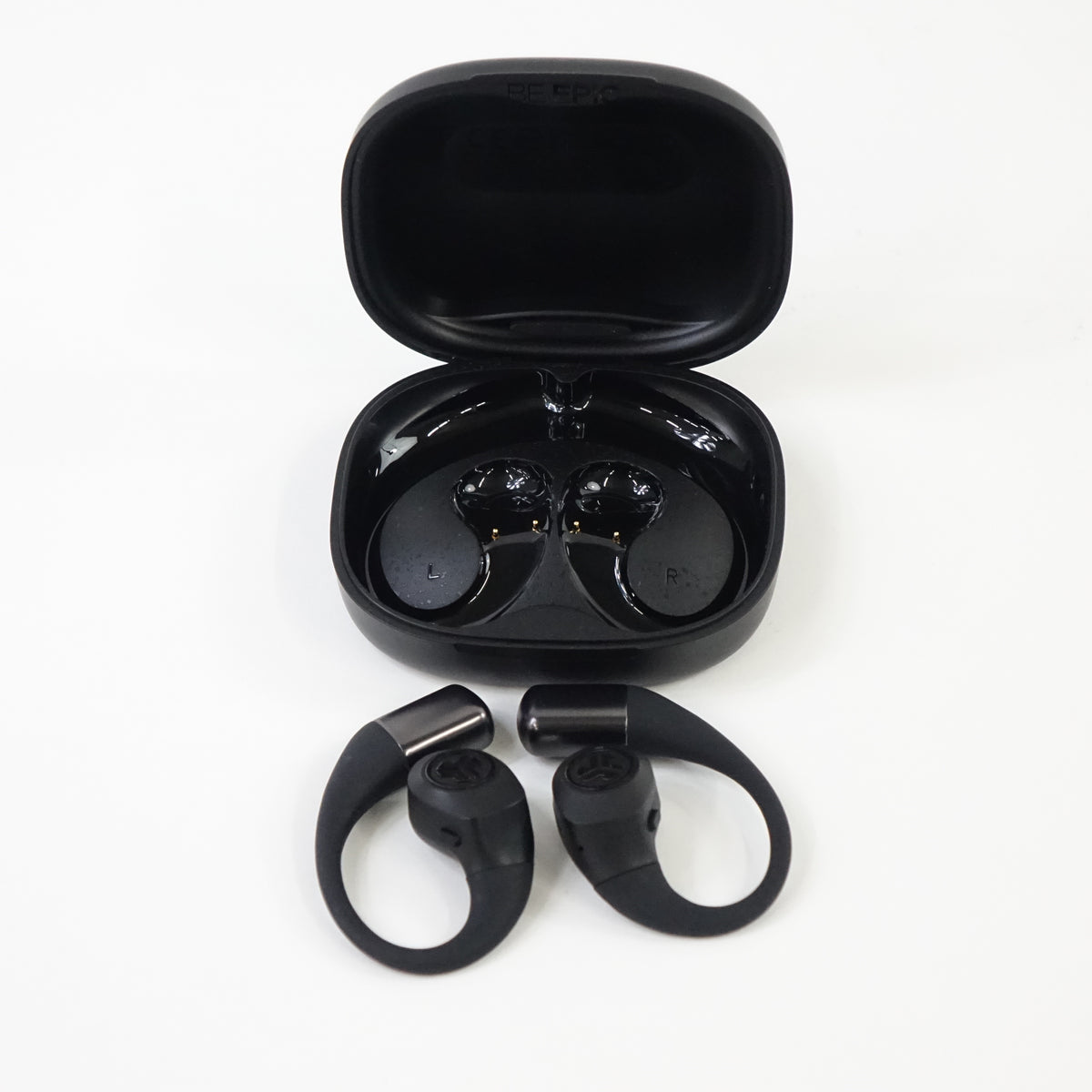 JLab Epic Open Sport Air Wireless Earbuds Black EBEPOPSPRTRBLK82 - Grade A