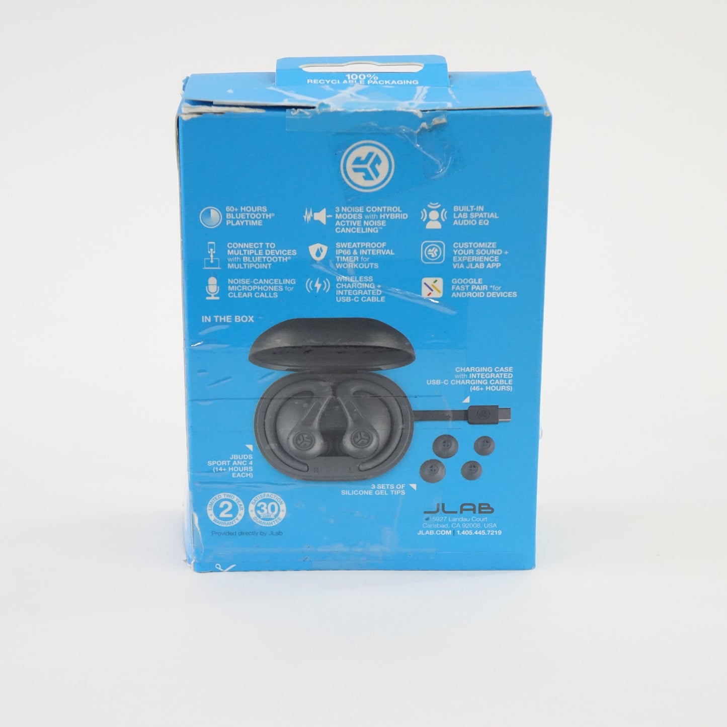 JBuds Sport ANC 4 True Wireless Earbuds Graphite Noise Canceling IP66 - Grade A