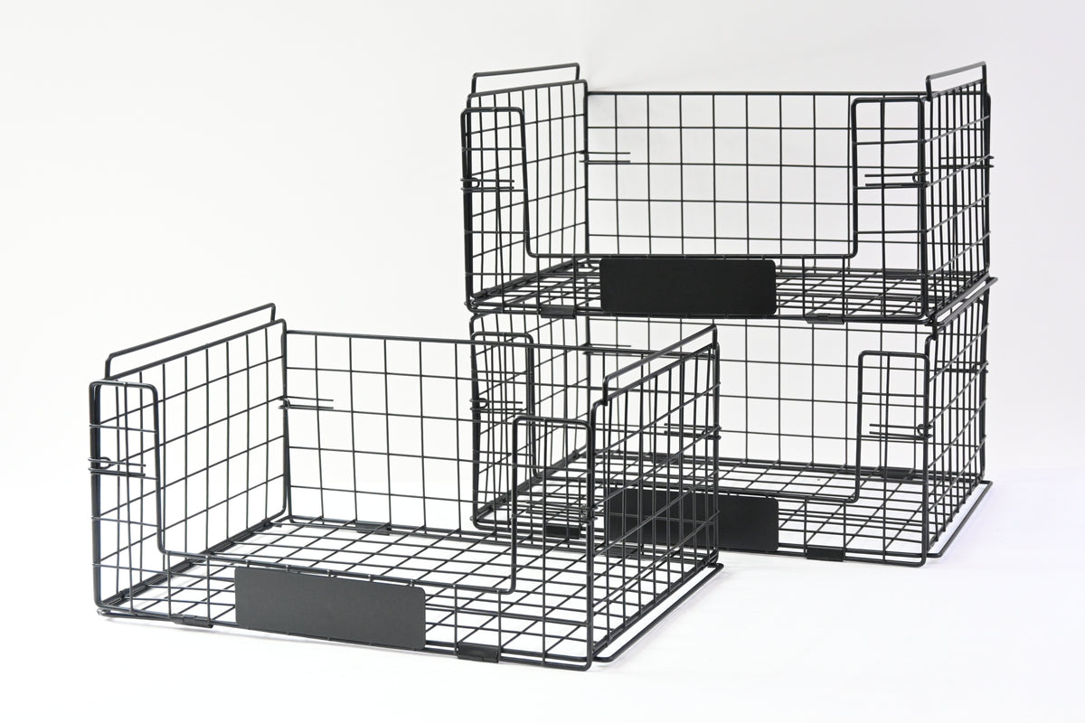 Stackable 3pk Wire Storage Baskets 15