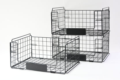 Stackable 3pk Wire Storage Baskets 15