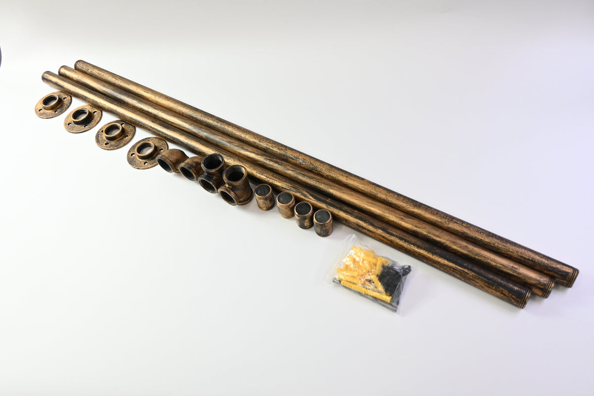 Muzata 11.4ft Antique Pipe Handrail for Staircase 440LBS Load Capacity