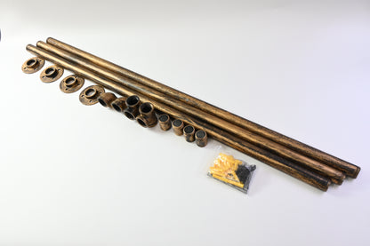 Muzata 11.4ft Antique Pipe Handrail for Staircase 440LBS Load Capacity
