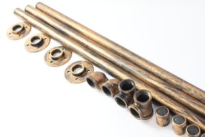 Muzata 11.4ft Antique Pipe Handrail for Staircase 440LBS Load Capacity