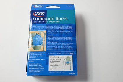 Carex Commode Liners 7 Count Bedside Commode Bags w Absorbent Powder - New