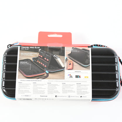 PowerA Slim Travel Pro Case Nintendo Switch OLED Lite Red Blue Hard Shell