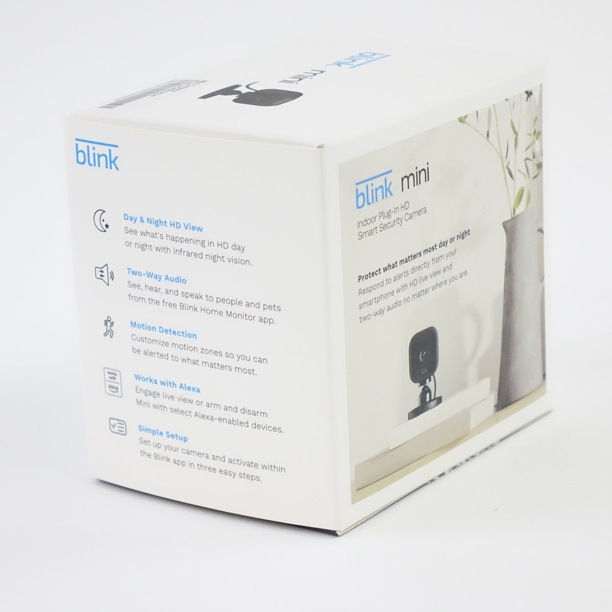 Blink Mini Indoor Security Camera 3 Pack Motion Detection Alexa Black - Open Box