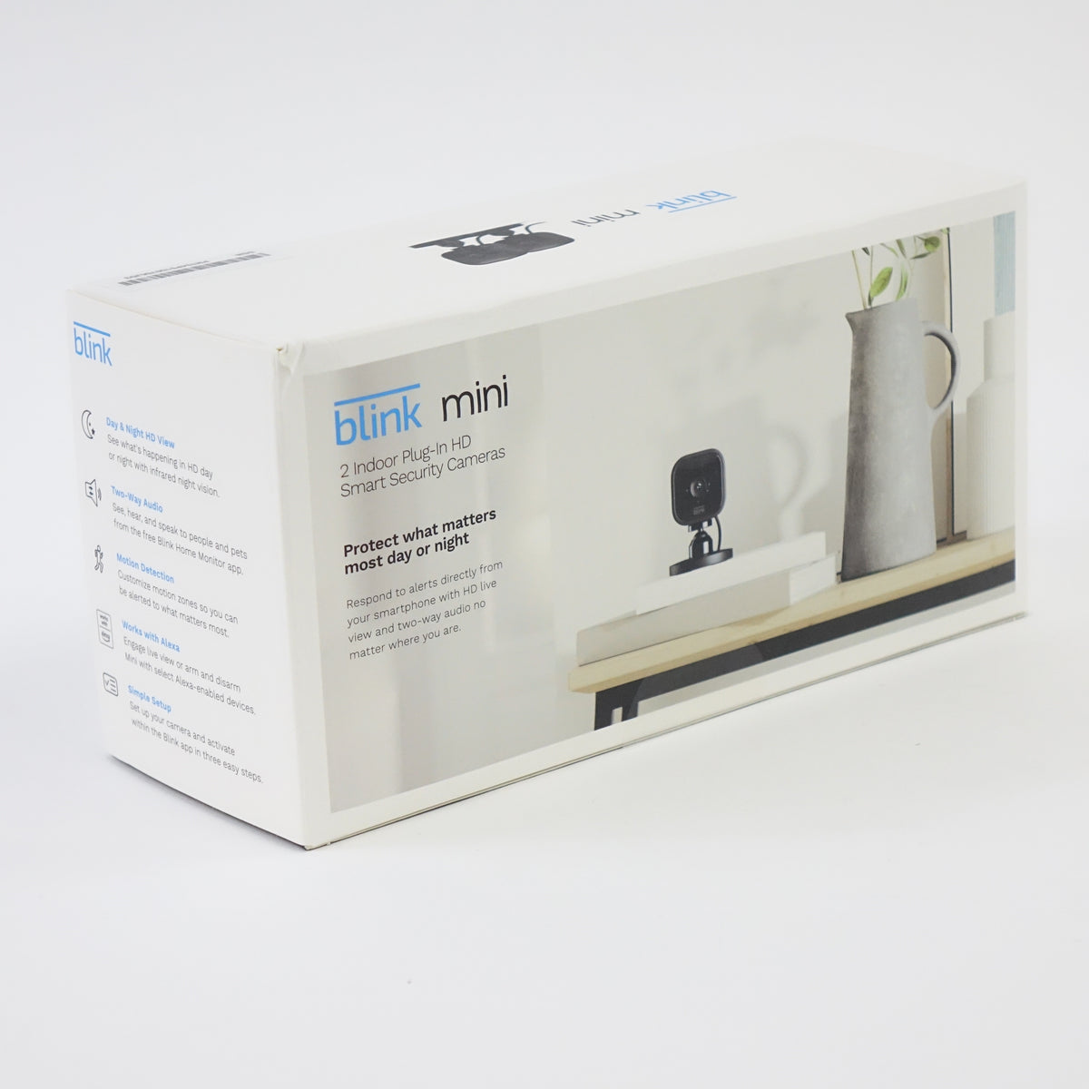 Blink Mini Indoor Security Camera 3 Pack Motion Detection Alexa Black - Open Box