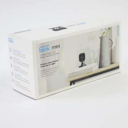 Blink Mini Indoor Security Camera 3 Pack Motion Detection Alexa Black - Open Box