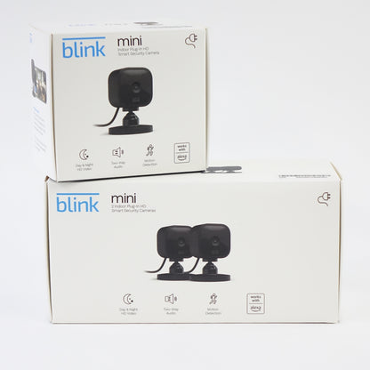 Blink Mini Indoor Security Camera 3 Pack Motion Detection Alexa Black
