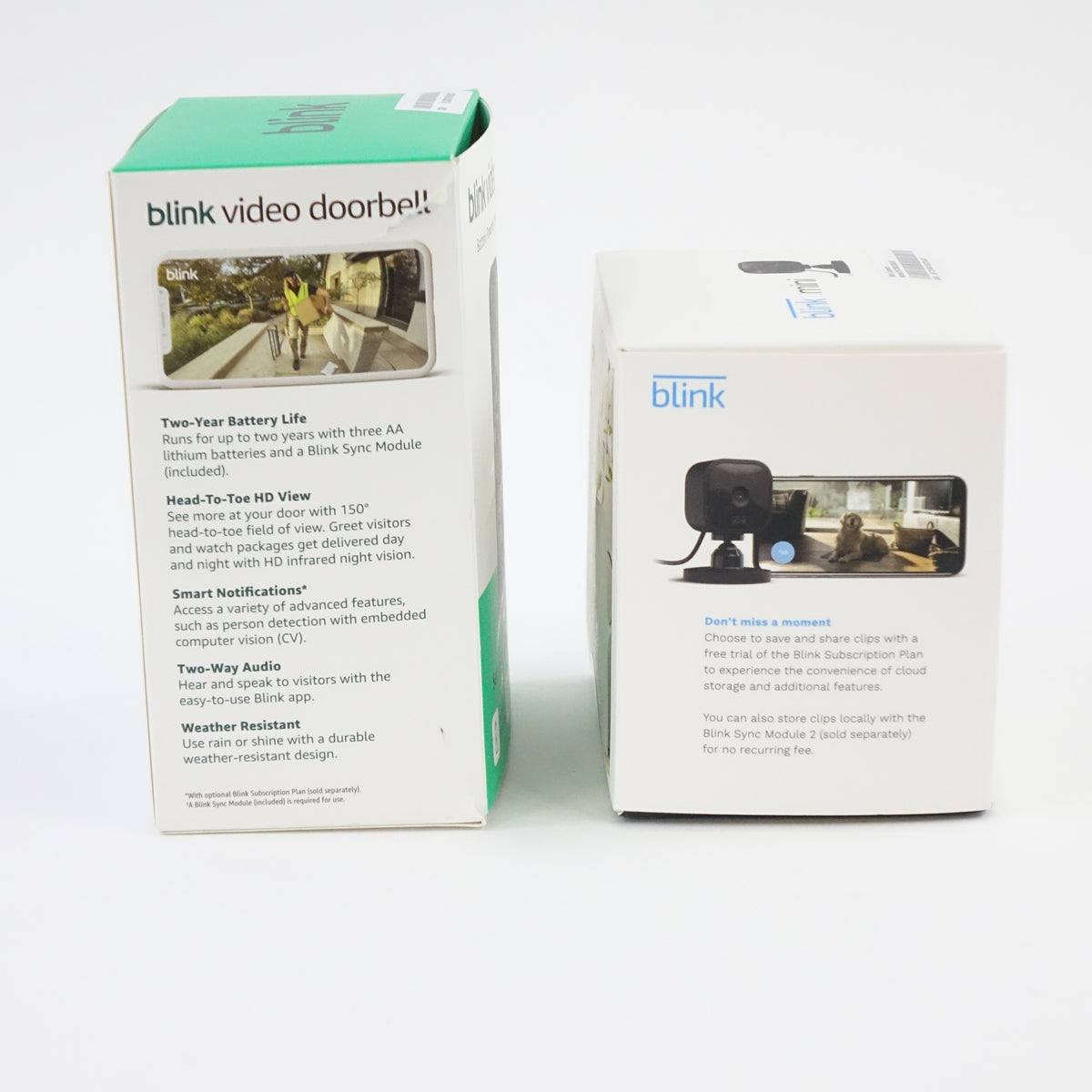 Blink Wireless Video Doorbell System 2nd & Mini Indoor Camera - Grade B