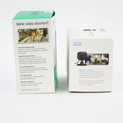 Blink Wireless Video Doorbell System 2nd & Mini Indoor Camera - Grade B