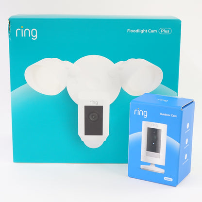 Ring Floodlight Cam Pro w Stick Up Cam Battery Outdoor Security Bundle