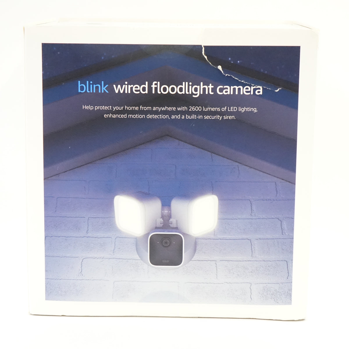 Blink Wired Floodlight Camera White 1080p HD Security Camera Alexa - New