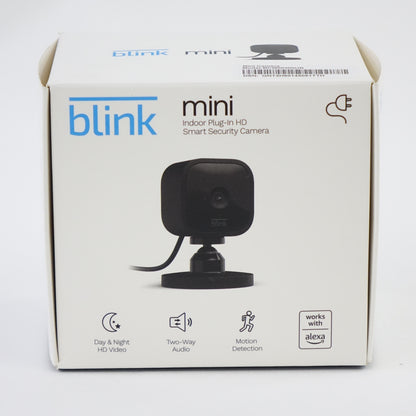 Blink Mini Indoor Security Camera 1080p Night Vision Motion Detection Black