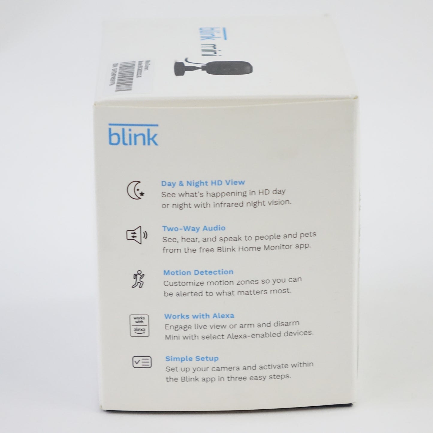 Blink Mini Indoor Security Camera 1080p Night Vision Motion Detection Black