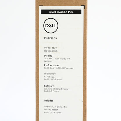 Dell Inspiron 15 3530 15.6" Touchscreen Laptop i5 8GB 512GB SSD - Black