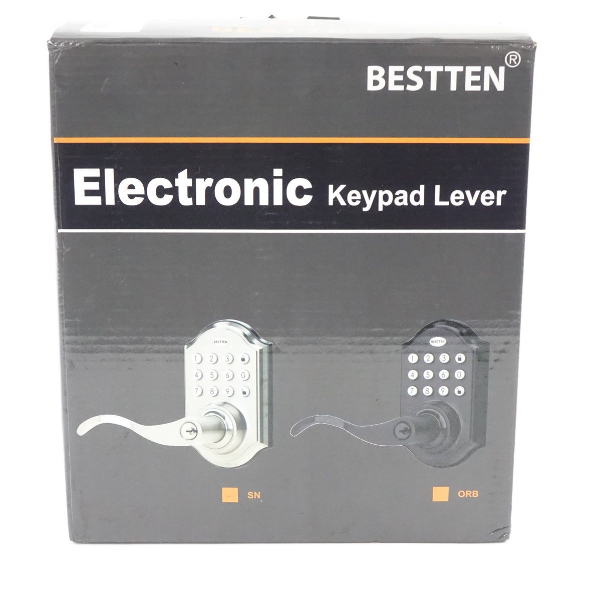 BESTTEN Electronic Keypad Door Lever Satin Nickel Keyless Entry DD2-L-SN