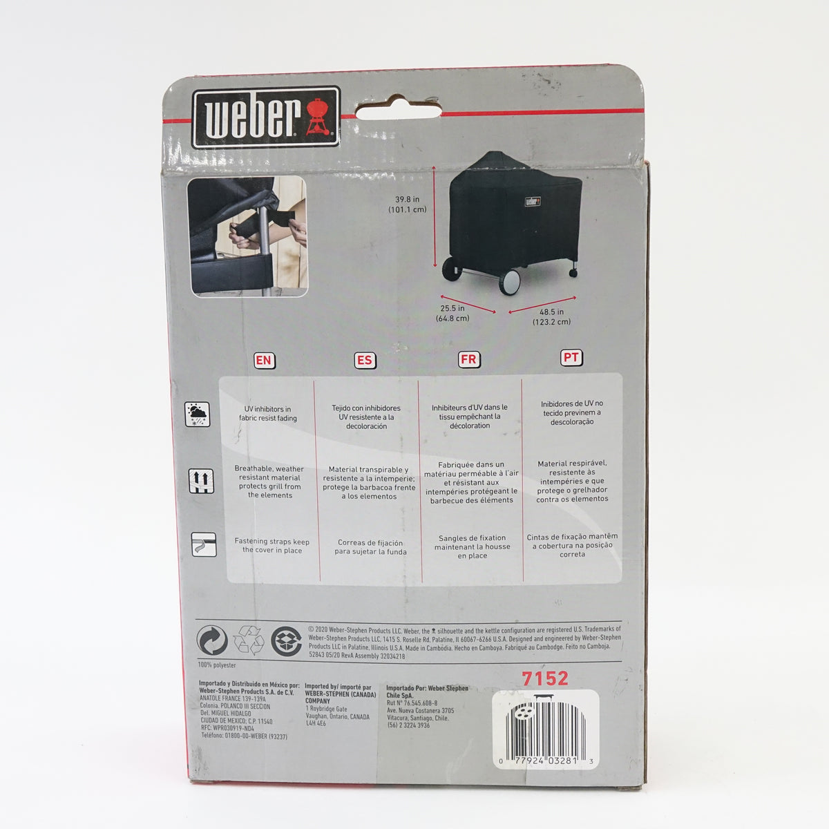 Weber 7152 Premium Grill Cover Performer Premium Deluxe 22" Charcoal