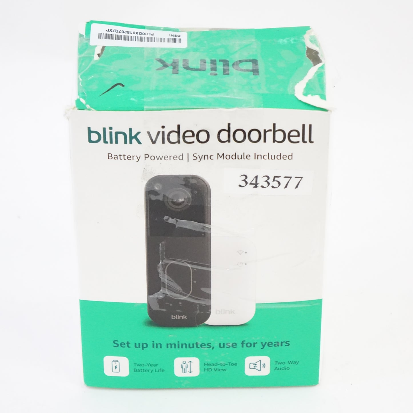 Blink Video Doorbell System Black HD Video Doorbell w Sync Module Core