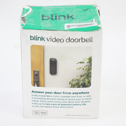 Blink Video Doorbell System Black HD Video Doorbell w Sync Module Core