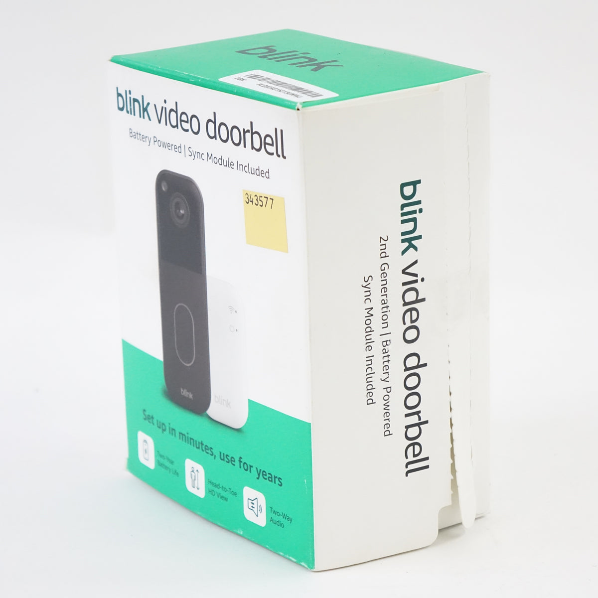Blink Video Doorbell System Black HD Video Doorbell w Sync Module Core
