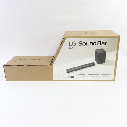 LG SQC1 2.1 Ch 160W Soundbar Bluetooth with Wireless Subwoofer - Black