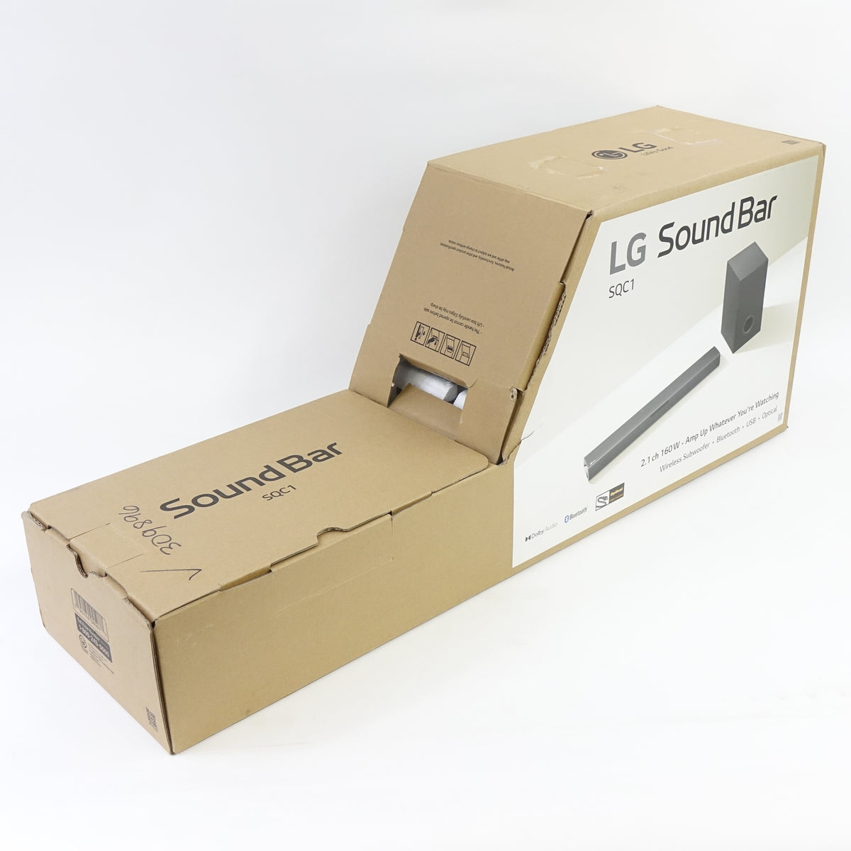 LG SQC1 2.1 Ch 160W Soundbar Bluetooth with Wireless Subwoofer - Black