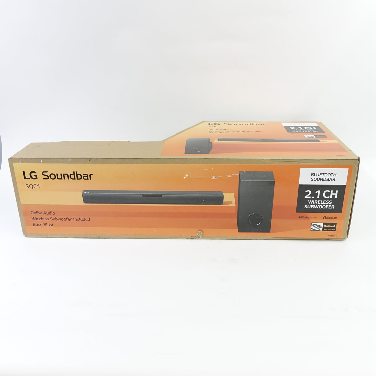 LG SQC1 2.1 Ch 160W Soundbar Bluetooth with Wireless Subwoofer - Black