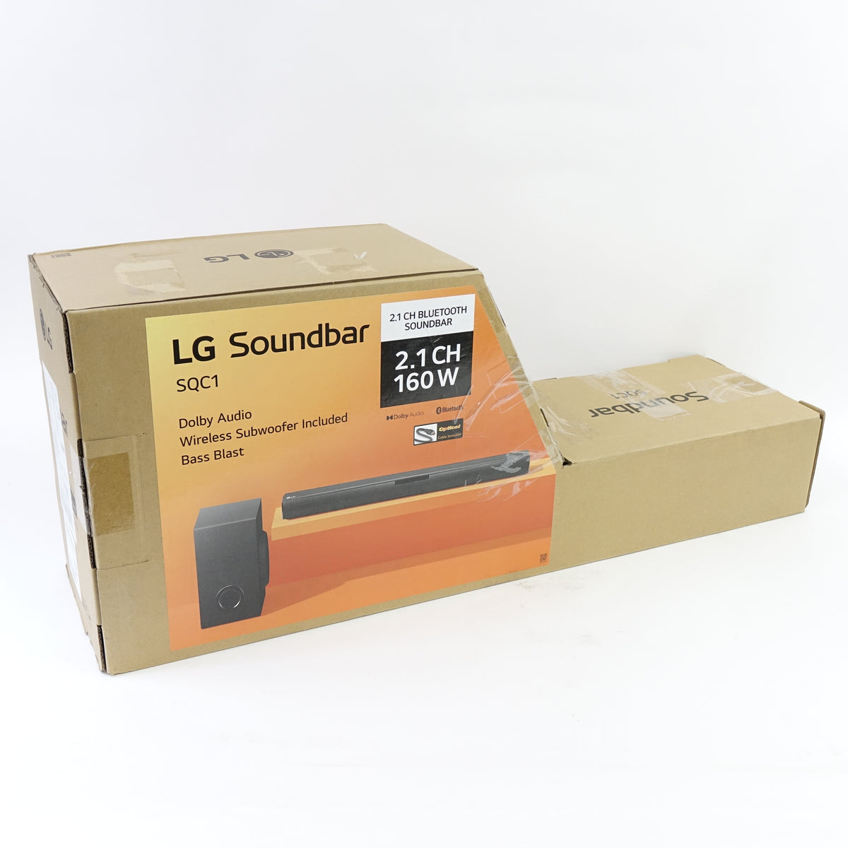 LG SQC1 2.1 Ch 160W Soundbar Bluetooth with Wireless Subwoofer - Black