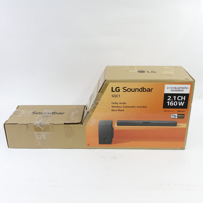 LG SQC1 2.1 Ch 160W Soundbar Bluetooth with Wireless Subwoofer - Black