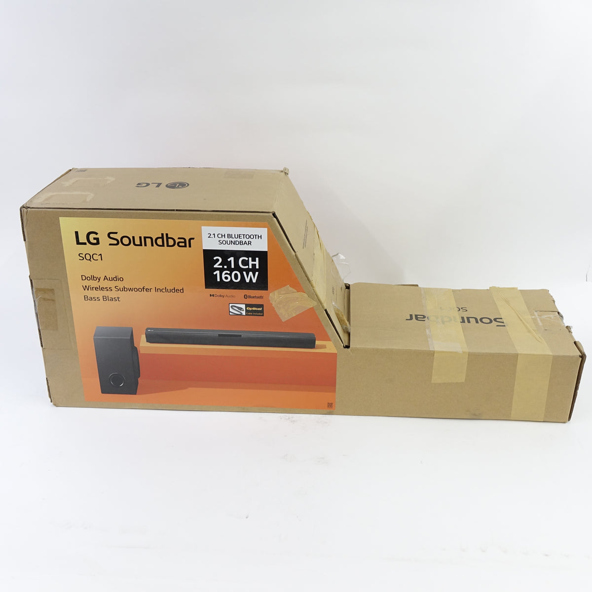 LG SQC1 2.1 Ch 160W Soundbar Bluetooth with Wireless Subwoofer - Black