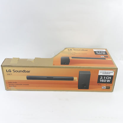 LG SQC1 2.1 Ch 160W Soundbar Bluetooth with Wireless Subwoofer - Black